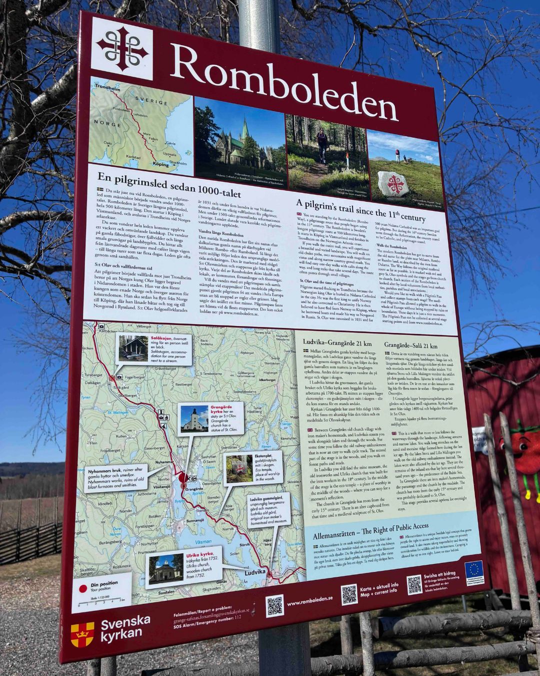 Romboleden pelgrimsroute en langeafstandsroute in Zweden