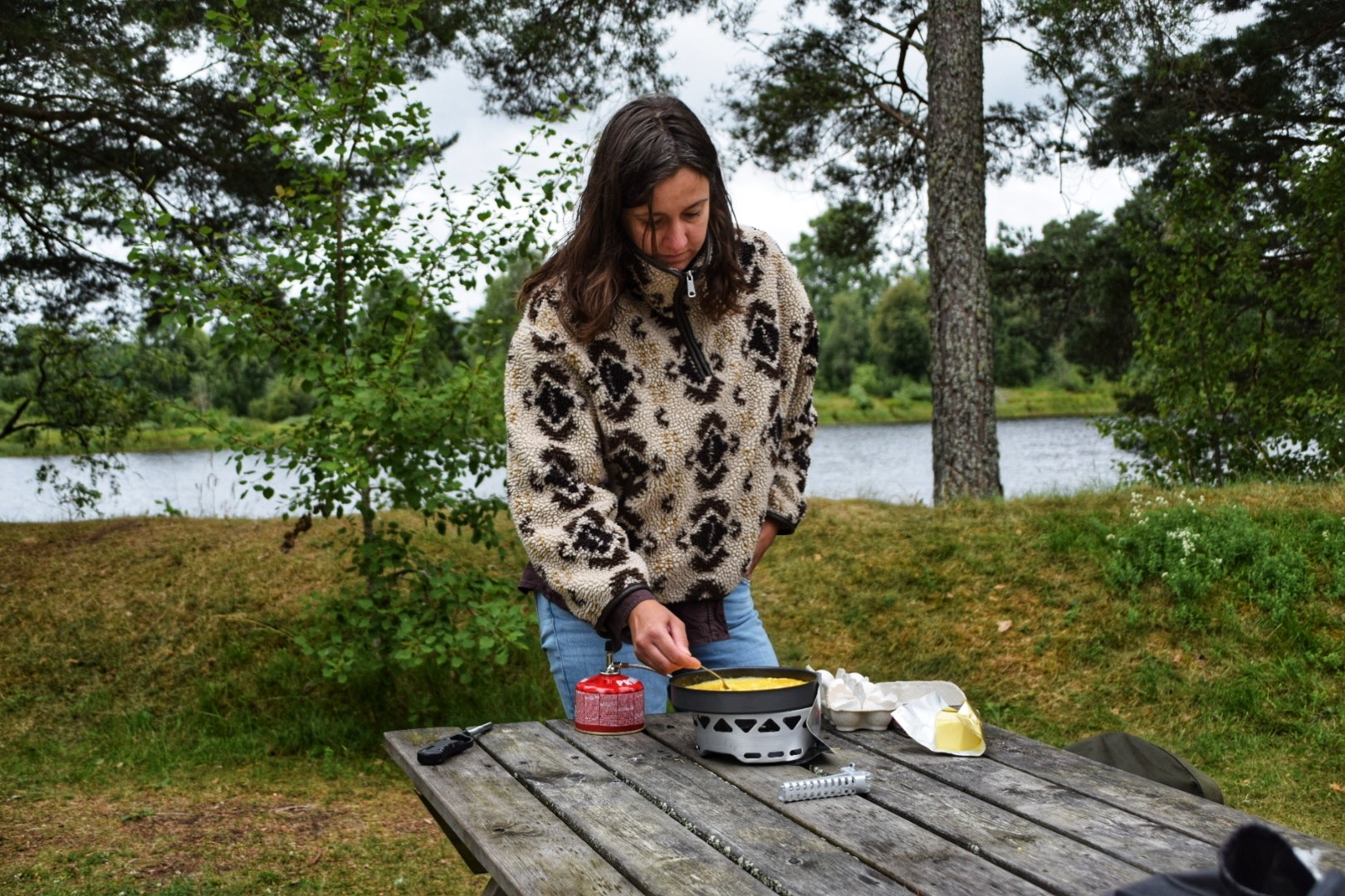 Koken op de camping in Zweden